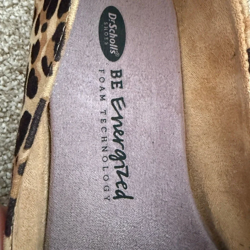 Dr. Scholls Espadrille Flats Womens‎ 9 Leopard Print Animal Slip On Be Energized